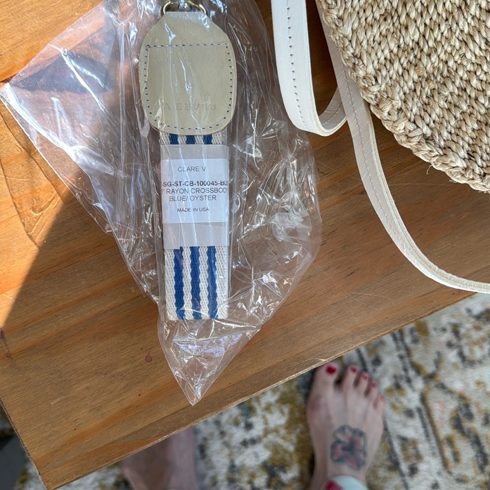 Clare V Strap only blue and oyster mini strap